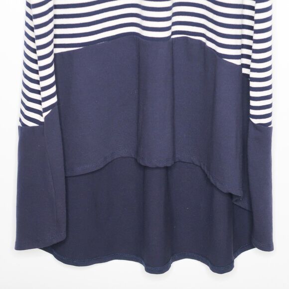 Time and Tru Dress Size XL Navy Blue Striped High Lo Maxi Vacation Resort‎ - Picture 5 of 7